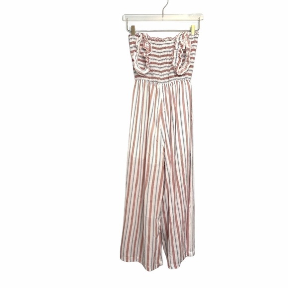 Hayden Smocked Bodice Striped Jumpsuit NWT Size M - Picture 8 of 13